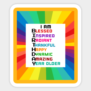 I Am Birthday: Positive Affirmations Birthday Gifts Sticker